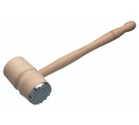 Martillo ablandador de carne KitchenCraft, diseño de doble cabeza para ablandar y aplastar, madera de haya / metal, 31cm, beige