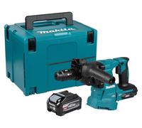 Martillo combinado a batería Makita HR 012 GU101, 40 V máx., 3,3 J, SDS plus, sin escobillas + 1 batería de 4,0 Ah + Makpac —sin cargador—