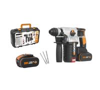 Martillo Combinado SDS-PLUS a Bateria WORX WX380 - 2,2J - Brushless - 20V - Incluye 2 Baterías 4Ah, Cargador y Maletín