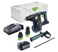 Martillo combinado sin cable Festool KHC 18 EB-Basic 18 V 2,6 J SDS-Plus Brushless + 1x batería recargable 5,0 Ah + cargador + systainer
