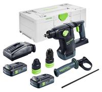Martillo combinado sin cable Festool KHC 18 EB-Basic 18 V 2,6 J SDS-Plus Brushless + 2x batería 4,0 Ah + cargador + systainer