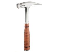 PICARD Martillo de carpintero de acero inoxidable Nº 790 liso | Soporte magnético para clavos | Mango de cuero de núcleo resistente a la torsión | Peso: 907 g | Ideal para techadores y carpinteros |