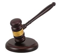Martillo de Juez de Madera Maciza Bloque, Utilería para Subastas | Acabado Pulido, Uso en Juicios y Subastas, para Estudiantes y Oficiales de Club