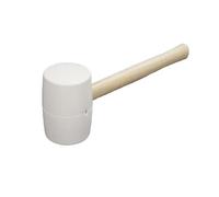 Martillo de mazo de goma maciza blanca, mango de madera, 1050 g para suelos | Este mazo de goma blanca de 1050 g con un mango de madera ofrece un golpe controlado para el montaje de suelos y muebles.