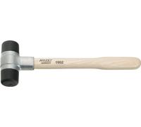 Martillo de plástico HAZET 1952-50 I Cabeza de martillo de 50 mm I Cabezas intercambiables de Desmopan, mango robusto de fresno, maza de cara blanda para diversas aplicaciones
