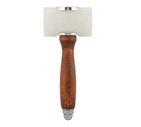 Martillo de tallado de cuero en forma de T con mango de madera natural y cabeza de nailon duradera, ideal para impresión y corte de cuero