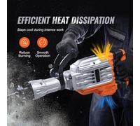 Martillo demoledor eléctrico profesional de 2200W, con dos cinceles y carcasa de aluminio resistente