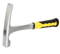 Martillo geológico - Cabeza doble - Forma de pico de pato - Martillo con punta plana/afilada - Acero de alta calidad - Mango de goma cómodo - Ligero, 887g - Martillo para rocas
