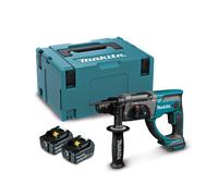 Makita Martillo ligero DHR202RTJ 18V 2,0 J 20 mm perforación hormigón 2 baterías 5,0 Ah