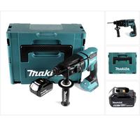 Martillo perforador a batería Makita DHR 182 G1J 18 V 1,7 J SDS plus sin escobillas + 1 batería de 6,0 Ah + Makpac - sin cargador