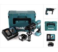 Martillo perforador a batería Makita DHR 182 RT1J 18 V 1,7 J SDS plus sin escobillas + 1 batería de 5,0 Ah + cargador + Makpac