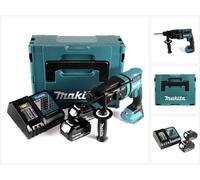 Martillo perforador a batería Makita DHR 182 RTJ 18 V 1,7 J SDS plus sin escobillas + 2 baterías de 5,0 Ah + cargador + Makpac