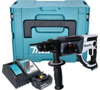 Martillo perforador a batería Makita DHR 202 RF1JW 18 V 20 mm 2,0 J blanco + 1 batería 3,0 Ah + cargador + Makpac