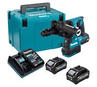 Martillo perforador a batería Makita HR 002 GM201, 40 V máx., 2,9 J, SDS plus, sin escobillas + 2 baterías de 4,0 Ah + cargador + maletín Makpac