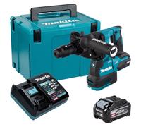 Martillo perforador a batería Makita HR 002 GU101, 40 V máx., 2,9 J, SDS plus, sin escobillas + 1 batería de 4,0 Ah + cargador + maletín Makpac