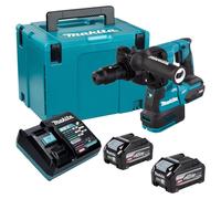 Martillo perforador a batería Makita HR 002 GU201, 40 V máx., 2,9 J, SDS plus, sin escobillas + 2 baterías de 4,0 Ah + cargador + maletín Makpac