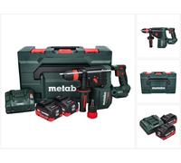 Martillo perforador a batería Metabo KH 18 LTX BL 28 Q 18 V 3 J SDS plus Brushless + 2 baterías de 10,0 Ah + cargador + metaBOX