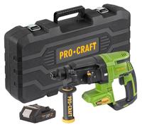 Martillo perforador a batería Procraft PHA40bb-c 20 V 2,6 J SDS plus sin escobillas + 1 batería de 2,0 Ah + maletín - sin cargador