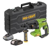Martillo perforador a batería Procraft PHA40bb-c 20 V 2,6 J SDS plus sin escobillas + 1 batería de 2,0 Ah + cargador + maletín