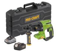 Martillo perforador a batería Procraft PHA40bb-c de 20 V, 2,6 J, SDS plus, sin escobillas + 1 batería de 4,0 Ah + cargador + maletín