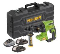 Martillo perforador a batería Procraft PHA40bb-c de 20 V, 2,6 J, SDS plus, sin escobillas + 2 baterías de 2,0 Ah + cargador + maletín