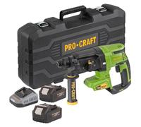 Martillo perforador a batería Procraft PHA40bb-c de 20 V, 2,6 J, SDS plus, sin escobillas + 2 baterías de 4,0 Ah + cargador + maletín