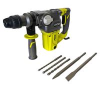 Martillo perforador RYOBI RSDS1050-K 1050 vatios 3,6 J SDS plus + juego de 5 piezas de brocas y cinceles + maletín ( 5133004350 )