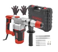 Martillo Perforador SDS Plus 2200 W, Percutor y Demoledor con Maletín | 4 Funciones, 0-930 rpm, 3300 Golpes/min, Mango auxiliar 360°, 4 Brocas y 2 Cinceles