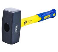 Martillo y puntero S&R, 1000g. Martillo profesional fabricado en acero forjado C50, con mango de fibra de vidrio resistente a roturas, y maza de mano que absorbe impactos, ideal para construcción, tal