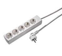 Martin Kaiser Toma de 5 vías 45 grados con contacto de puesta a tierra y cable de 5,0 m blanco ártico (Enchufe Europeo) - 1065ZL5-15W/KWS