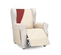 Martina Home Diamond Funda Cubre Sofá,Protector para Sofás Acolchado Reversible,Beige-Rojo, 1 Plaza/Relax