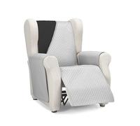 Martina Home Diamond Funda Cubre Sofá,Protector para Sofás Acolchado Reversible,Gris/Negro, 1 Plaza/Relax