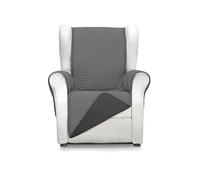 Martina Home Milano Funda Cubre Sofá, Protector para Sofás Acolchado Reversible 1 Plaza/Relax Antracita/Negro