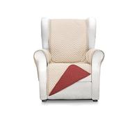 Martina Home Milano Funda Cubre Sofá, Protector para Sofás Acolchado Reversible 1 Plaza/Relax Beige/Rojo