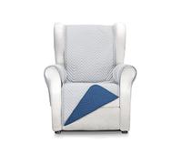 Martina Home Milano Funda Cubre Sofá, Protector para Sofás Acolchado Reversible 1 Plaza/Relax Gris/Azul