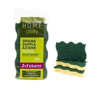 martini SPA - Home Utility - Esponjas de Doble acción de celulosa y Fibra desincrustante, Fibra Verde, celulosa Natural, 11,5 x 7,5 x 1,5 cm, 54 g, 3 Unidades