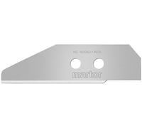 MARTOR 5 x Cuchilla especial grande, Hoja de acero inoxidable redondeada, Cuchillo de recambio, Afilado de 2 lados, Cuchillo de seguridad, 66,5 mm largo, 18,9 mm ancho, En dispensador, No. 160060