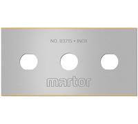 MARTOR 500 x Hoja industrial, Cuchillos de recambio, Cuchillo de seguridad, Acero inoxidable con recubrimiento TiN, afilado, Hoja de 4 ángulos de corte, No. 83715.35
