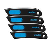 MARTOR Cuchillo de seguridad con retracción de hoja, con hoja de acero inoxidable, SECUNORM SMARTCUT, Cuchillo de seguridad profesional, pequeño, ligero, derecho & Para zurdos, desechable
