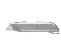 MARTOR Cuchillo de seguridad con retracción de hoja, sin lacar, SECUNORM MULTISAFE, Cúter profesional, zincado, Para diestros y zurdos