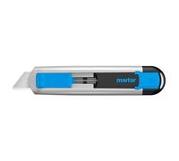 MARTOR Cuchillo de seguridad con retracción de la hoja y hoja redondeada, SECUNORM 525, Cuchillo de seguridad profesional, aluminio, Para diestros y zurdos