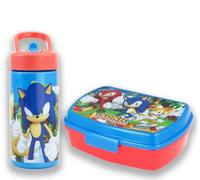MARUKATSU Set Sandwichera y Botella Infantil 410ml para Colegio y Guardería | Porta Almuerzo Escolar Niño Niña | Fiambrera Infantil Reutilizable Libre BPA (Sonic)