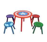 Marvel Avengers Juego de mesa y taburete para 4, soporta hasta 30 kg por taburete, óptimo para jugar y realizar actividades, tamaño pequeño, multicolor