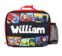 Marvel Avengers - Lonchera térmica personalizada para niños, bolsa de almuerzo de superhéroes para niños y niñas, color negro