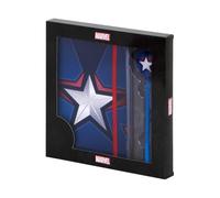 Marvel Comics Diario con cadena y bolígrafo Capitán América Courage, caja regalo Azul