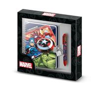 Karactermania Diario A5 Marvel Los Vengadores Battle-Pack y bolígrafo de 6 colores Azul