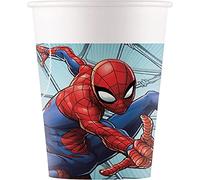 Marvel Procos 93468 - Vasos de fiesta Spiderman Team Up, capacidad máxima 200 ml, 8 unidades, vasos desechables de papel, cumpleaños infantiles, vajilla de fiesta, FSC
