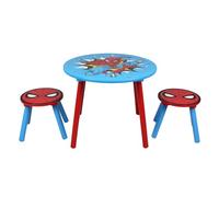 Marvel Spider-Man Juego de mesa y taburete para 2, soporta hasta 30 kg por taburete, óptimo para jugar y realizar actividades, tamaño pequeño, multicolor