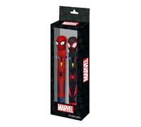 Marvel spiderman peter-pack de 2 bolígrafos 10 colores, negro, 9,5 x