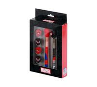 Marvel Comics Pack Peter-Pack Bolígrafo gel borrable + lápiz Eternal + 4 gomas, negro